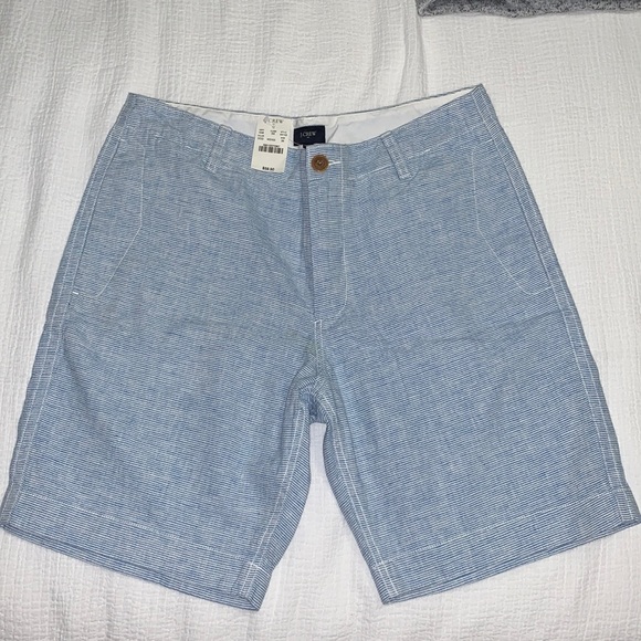 J. Crew shorts - 33W - 8.5” inseam - white and blue horizontal stripes - Picture 1 of 7